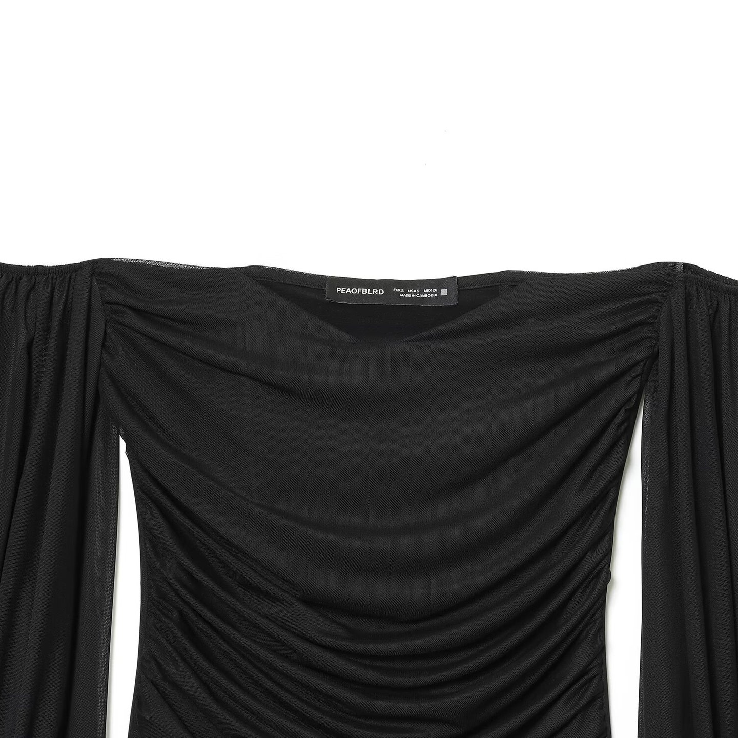 Elegante Damenbluse mit geradem Ausschnitt und drapiertem Oberteil KUN-00044