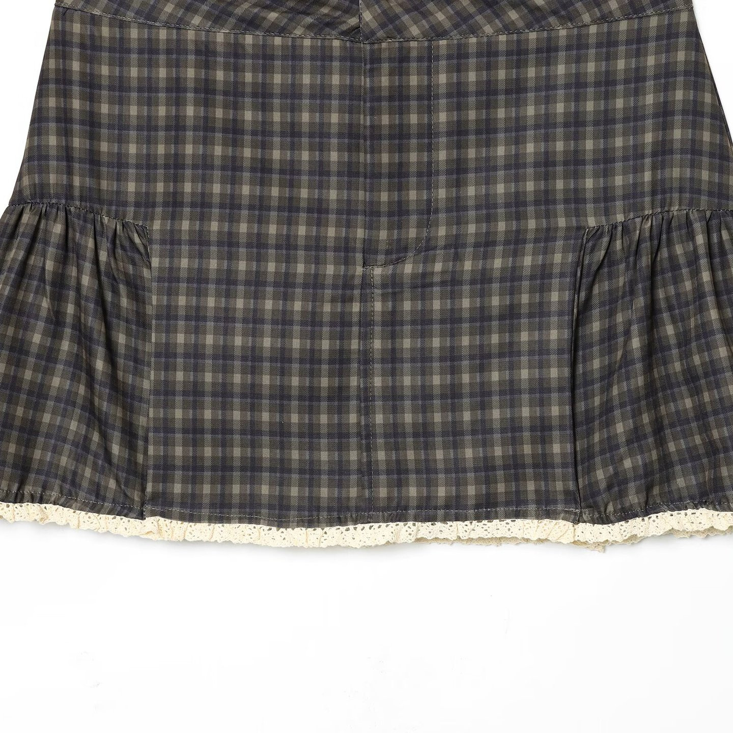 Women's Plaid Lace Mini Skirt - Versatile & Chic KUN-00031