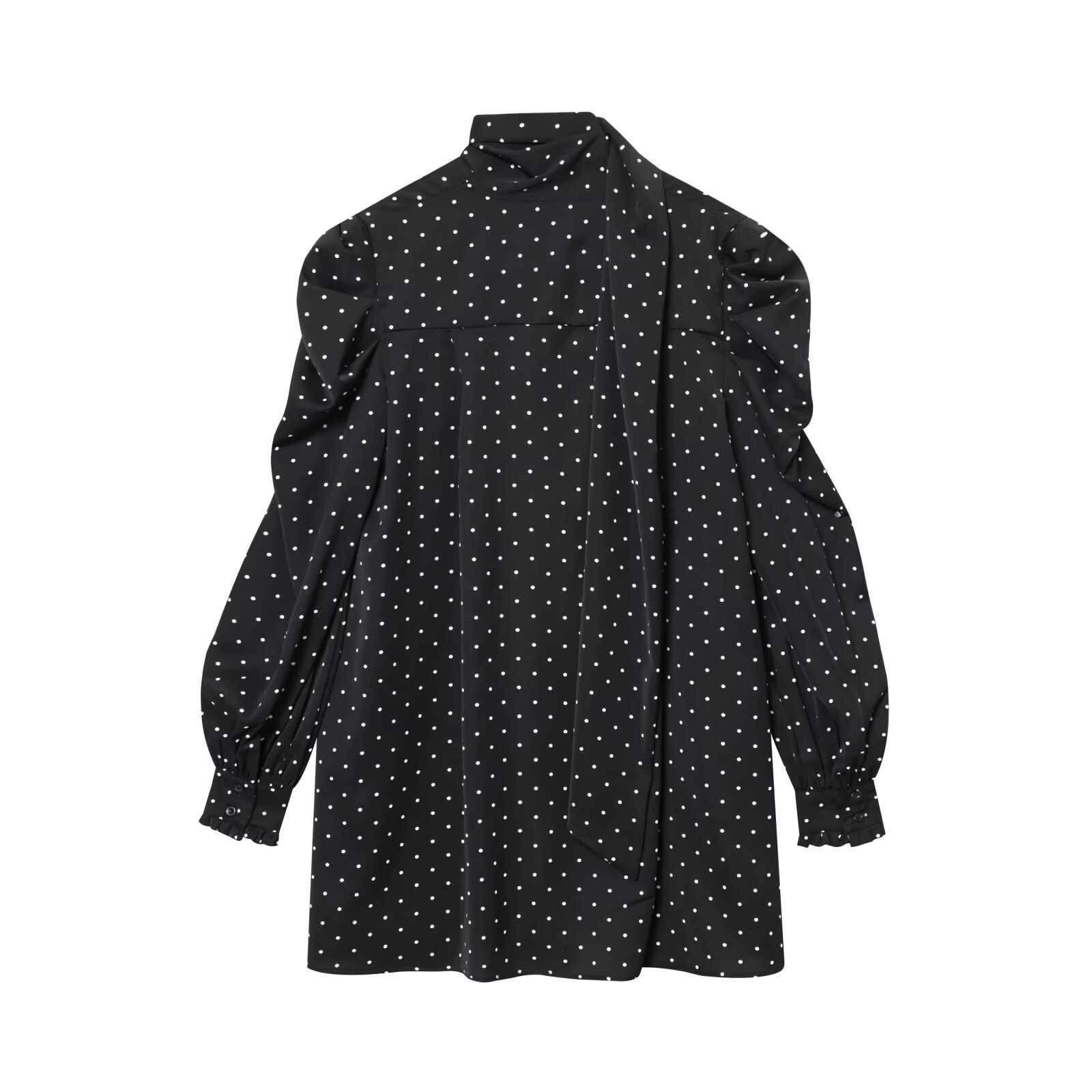 Women's Polka Dot Scarf Dress - Stylish European Style KUN-00134