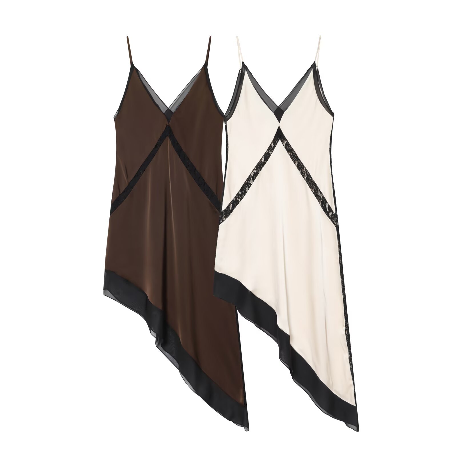 Vestido midi de satén asimétrico elegante KUN-00016