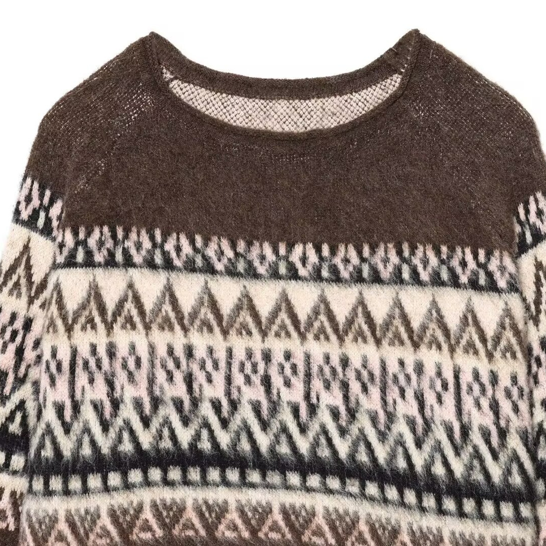 Jacquard Knit Top - European Chic Fashion KUN-00019