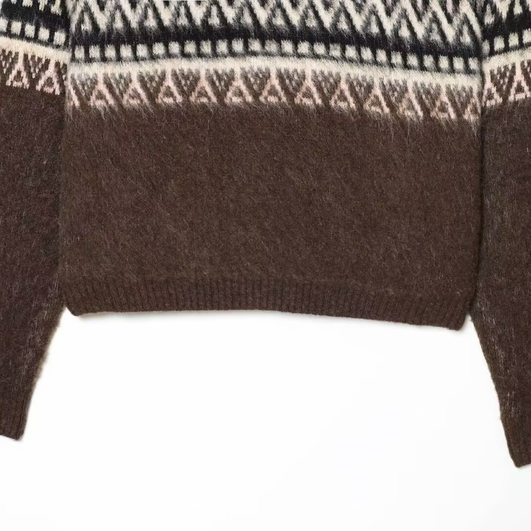 Jacquard Knit Top - European Chic Fashion KUN-00019