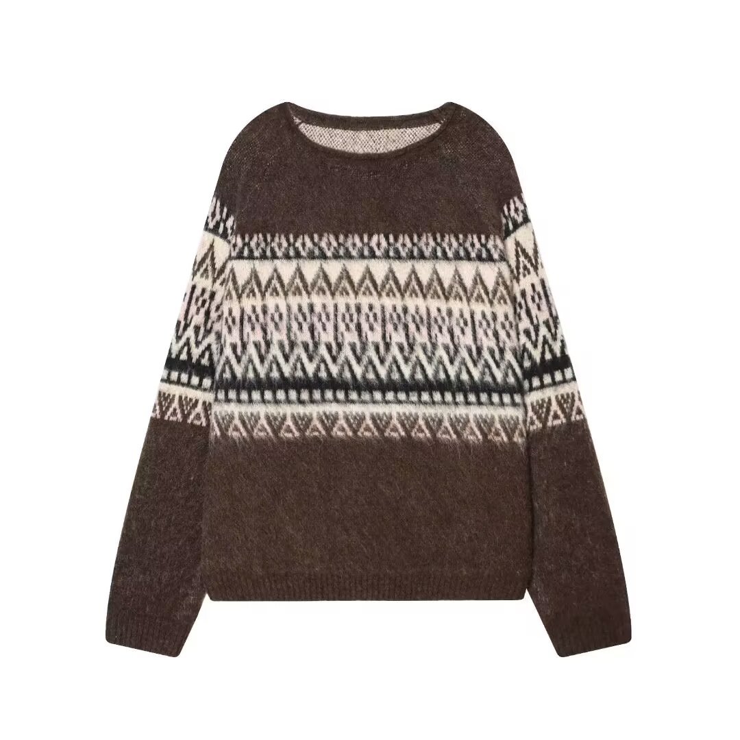 Jacquard Knit Top - European Chic Fashion KUN-00019