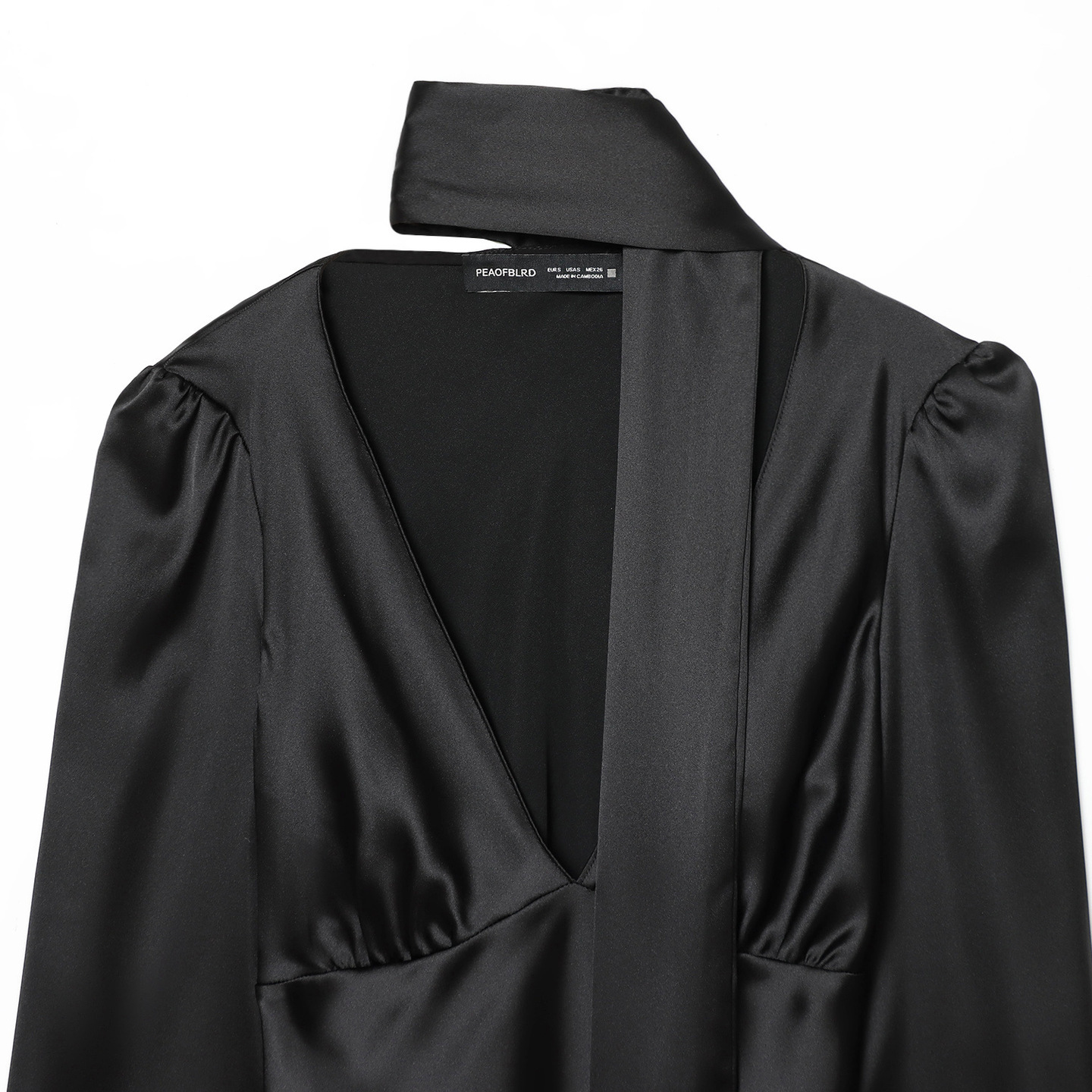 Silk Satin Blouse Scarf Top - European Chic Style KUN-00043