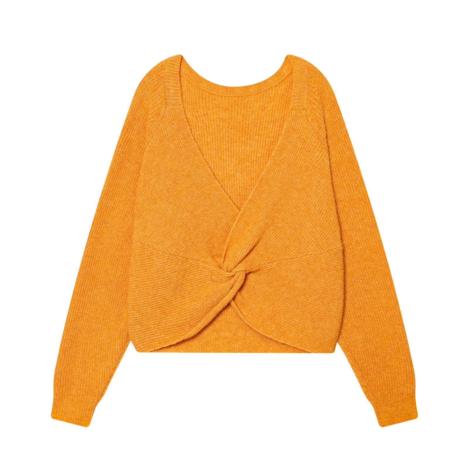 Knit Top Back Tie Sweater - Stylish European Style KUN-00011