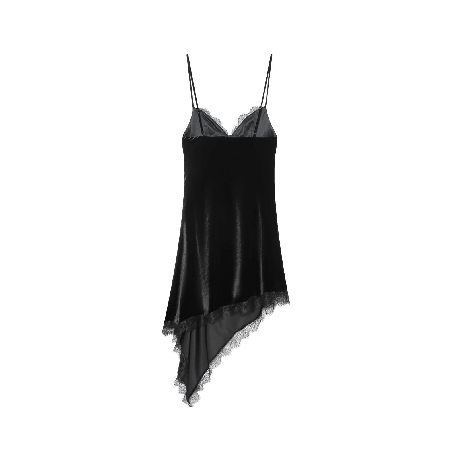 Vestido asimétrico de encaje de terciopelo - Elegante estilo europeo KUN-00013