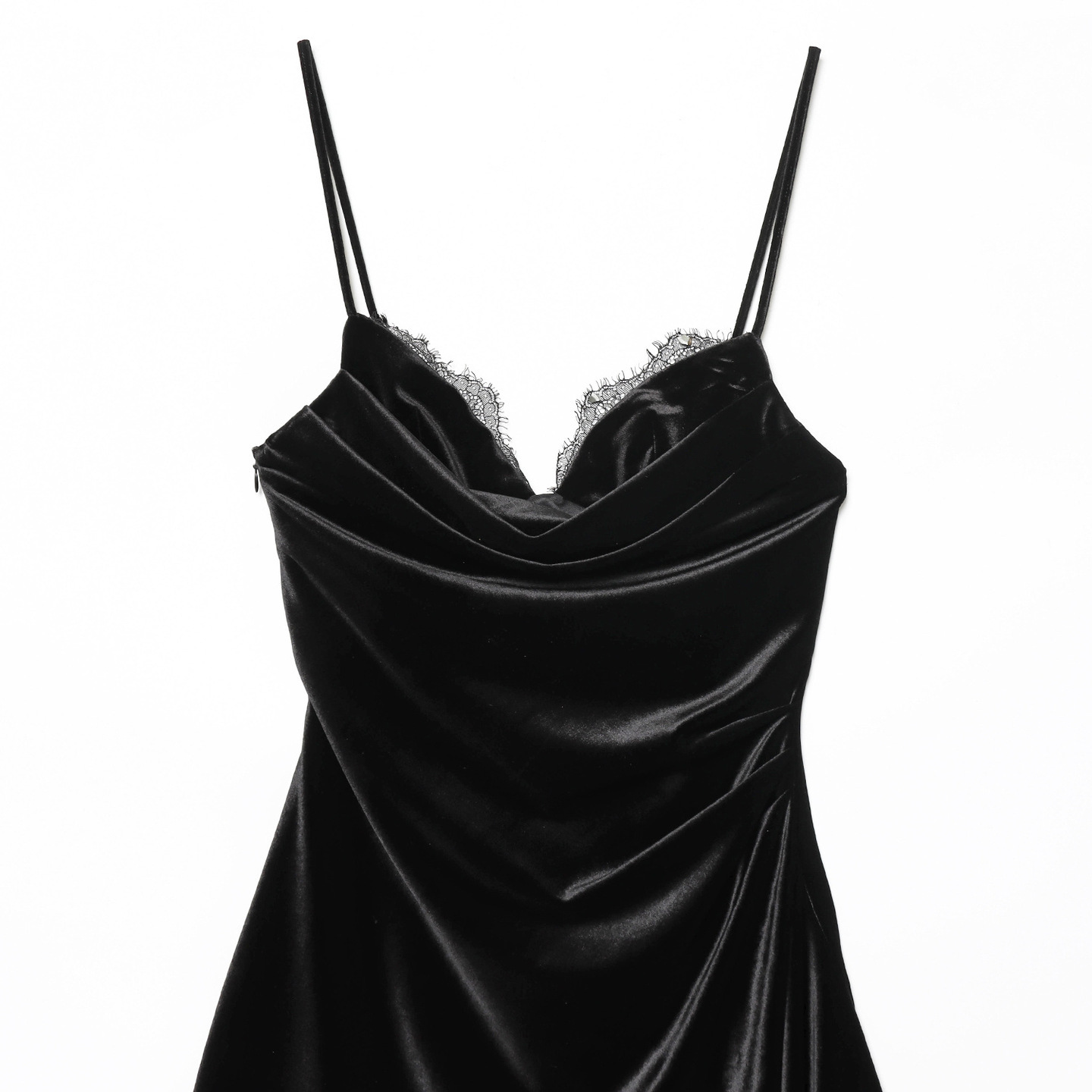 Vestido asimétrico de encaje de terciopelo - Elegante estilo europeo KUN-00013