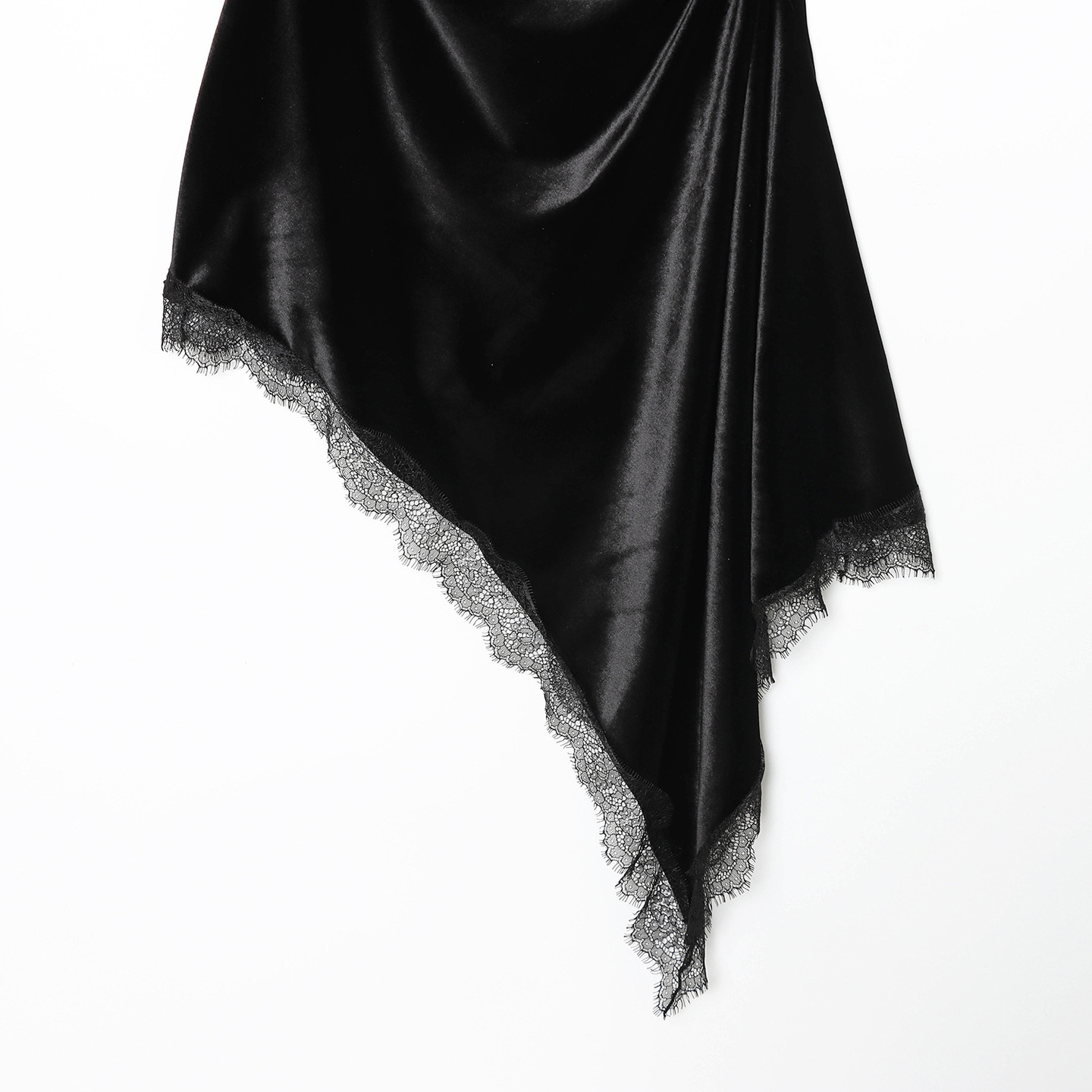 Vestido asimétrico de encaje de terciopelo - Elegante estilo europeo KUN-00013