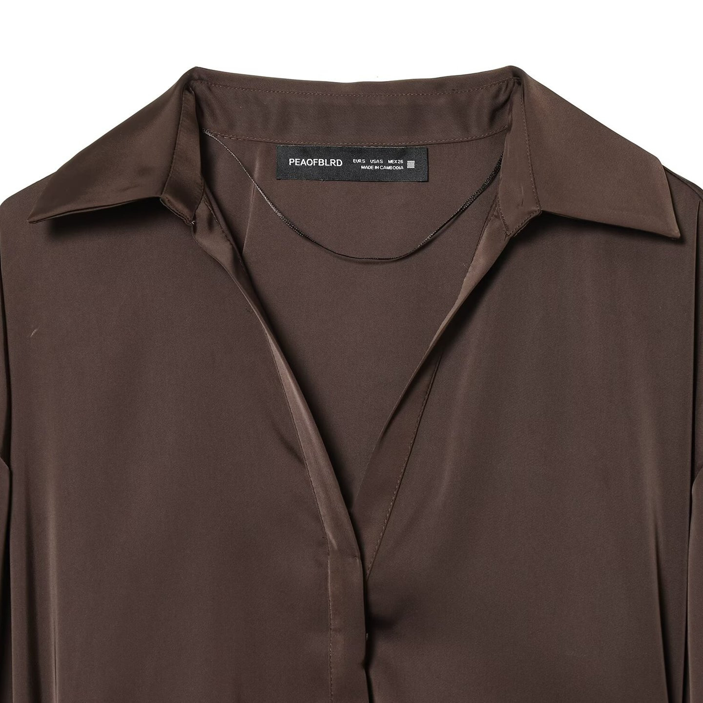 Satinbluse mit Gürtel – Europäisches Chic-Damenhemd KUN-00040