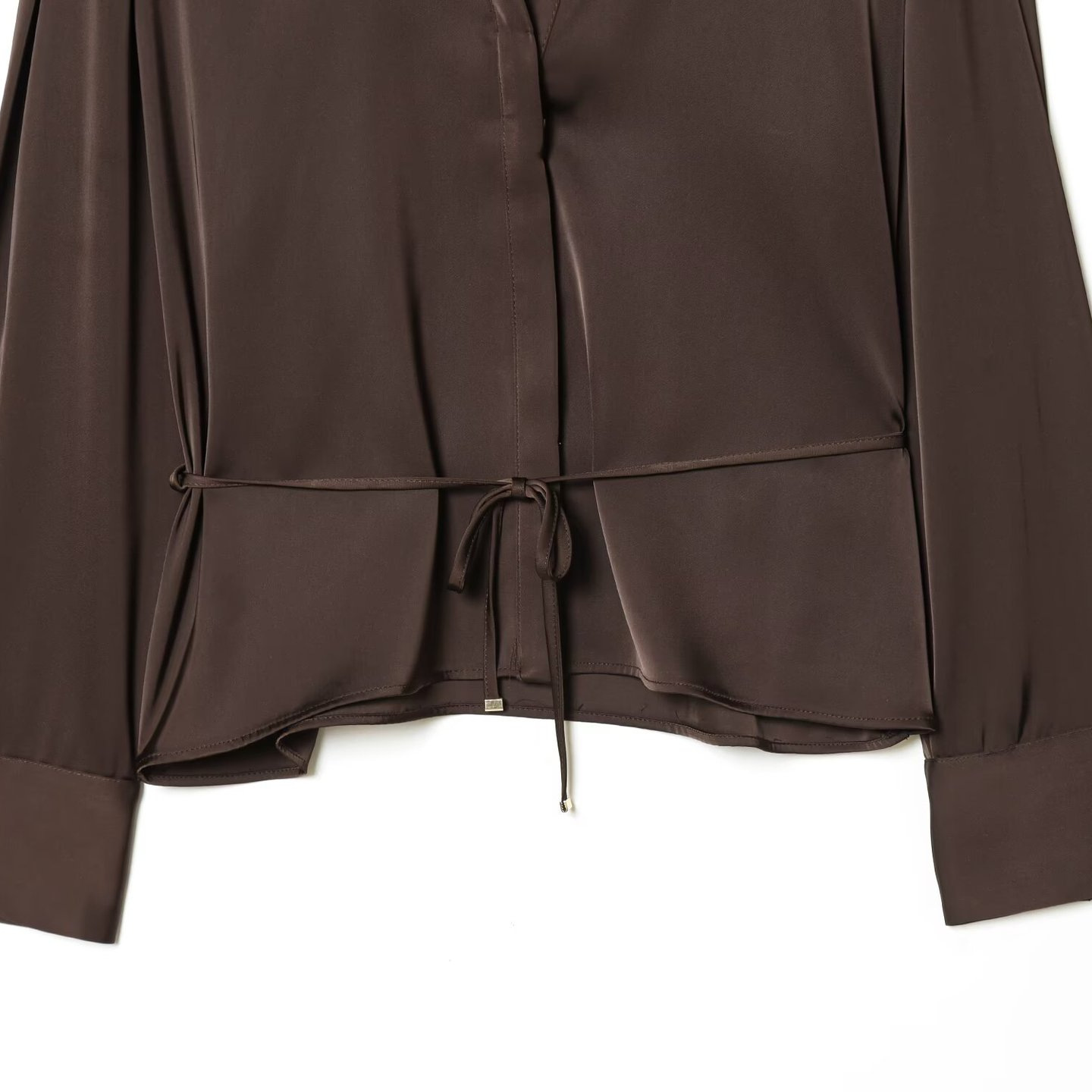 Satinbluse mit Gürtel – Europäisches Chic-Damenhemd KUN-00040