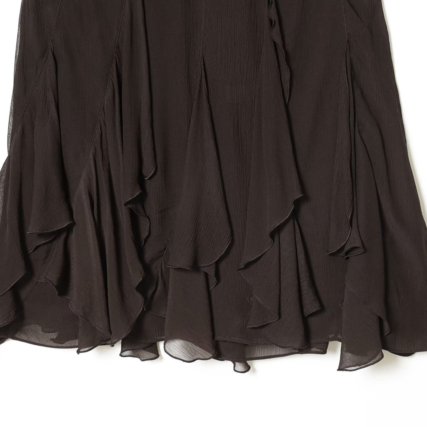 Ruffle Asymmetric Midi Skirt Women KUN-00005