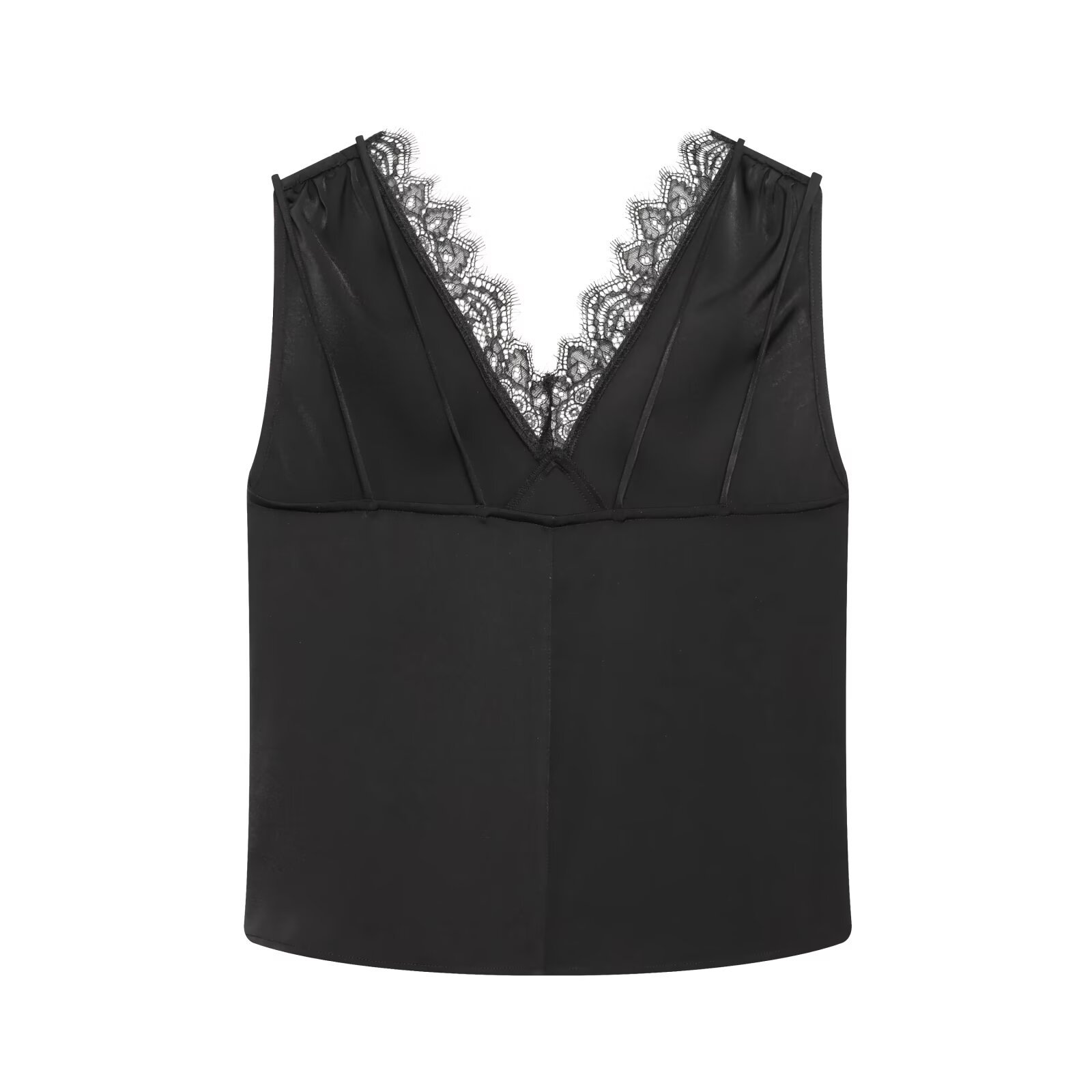 Ensemble haut à bordure en dentelle et jupe asymétrique en dentelle pour femme KUN-00012