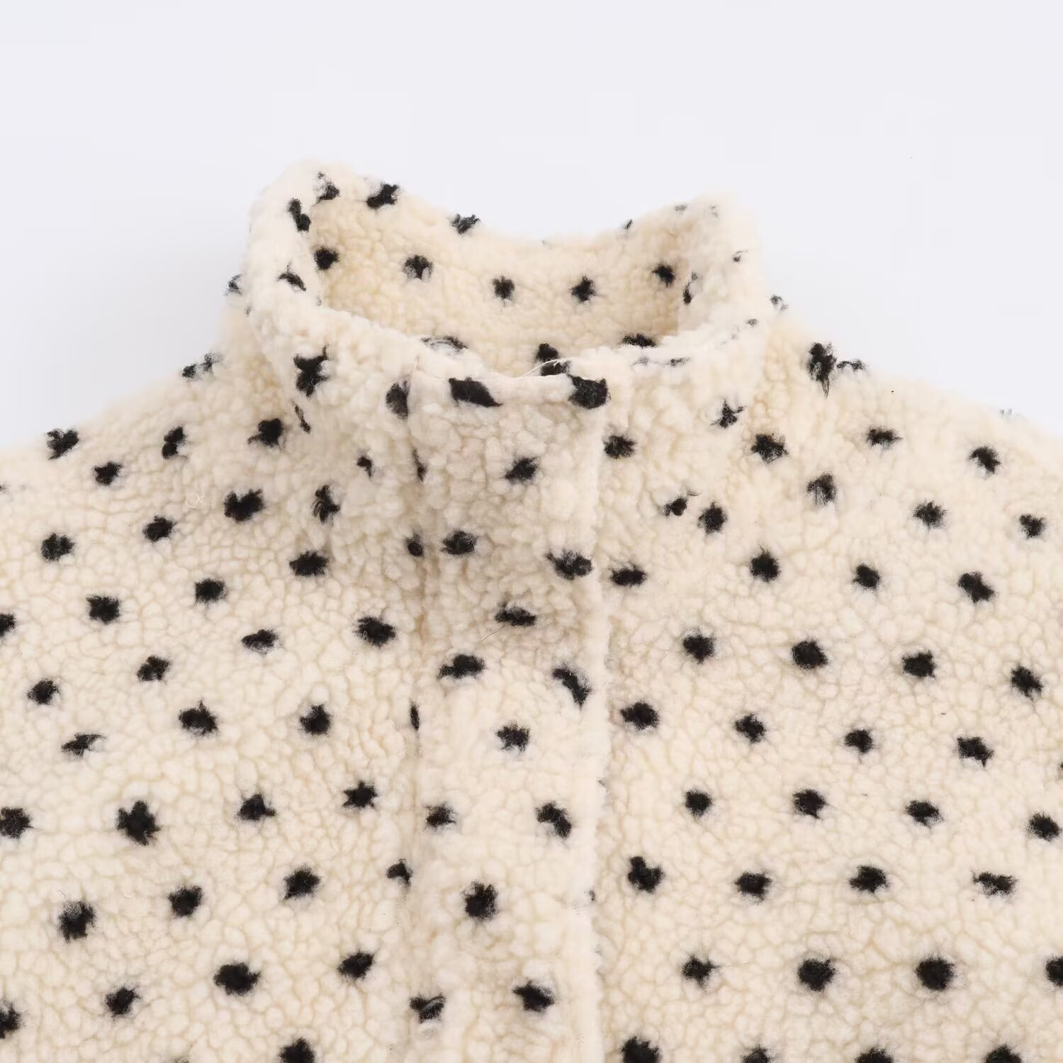 Fleece Dot Jacket - Women's Trendy Casual Outerwear KUN-00177