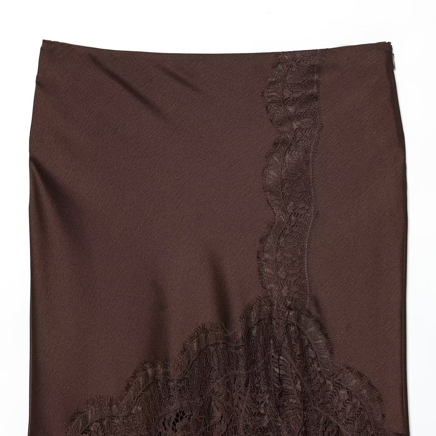 Lace Trim Midi Skirt - Elegant & Versatile KUN-00023