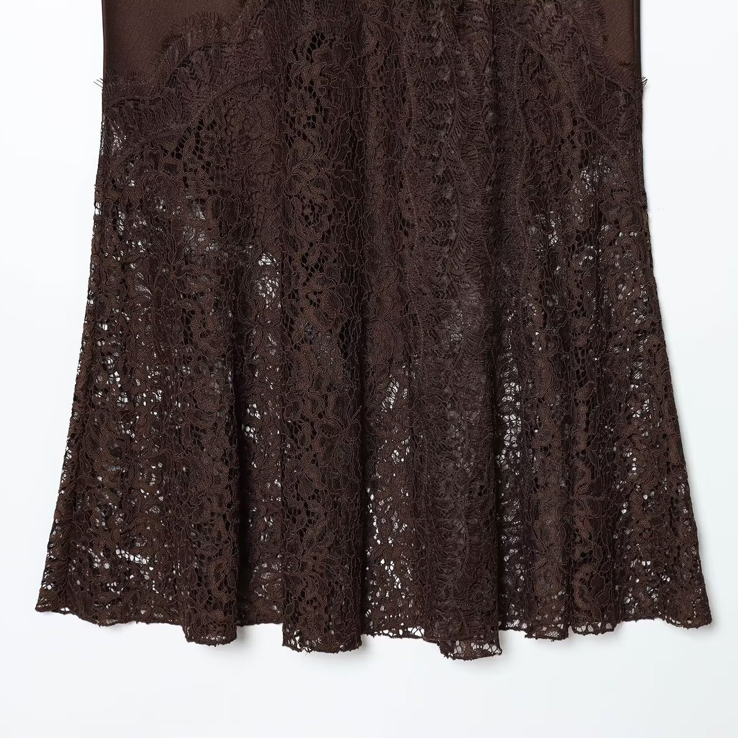 Lace Trim Midi Skirt - Elegant & Versatile KUN-00023