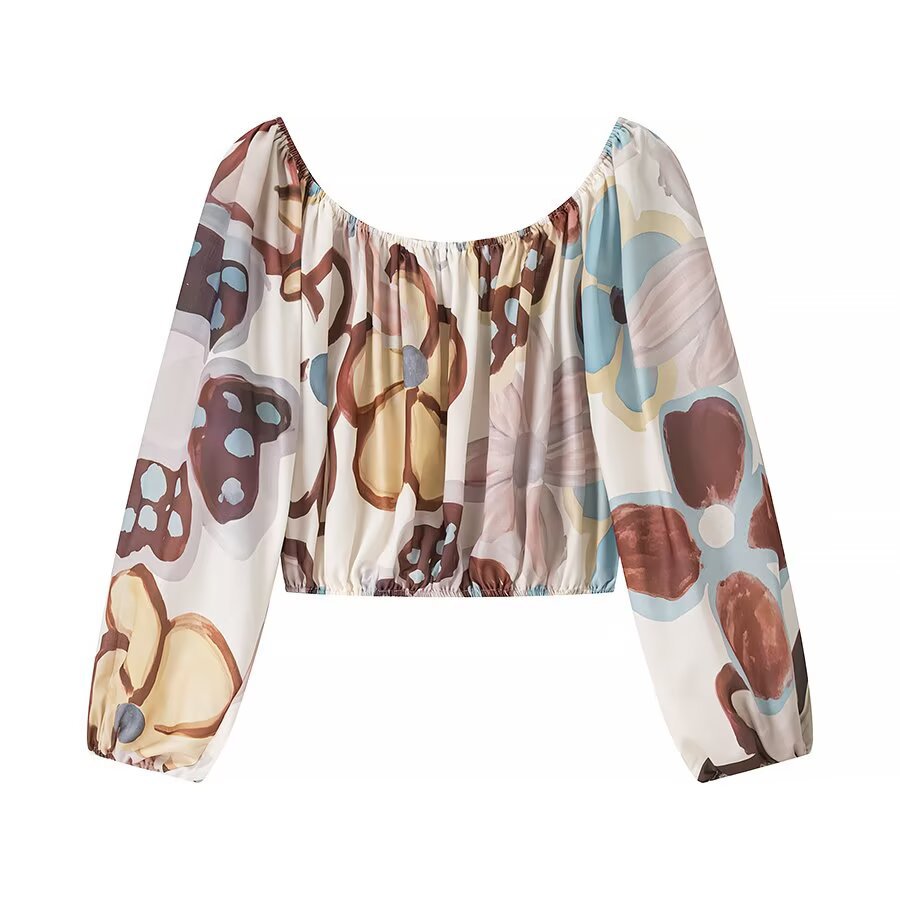 Conjunto clásico de moda con estampado floral para mujer KUN-00011