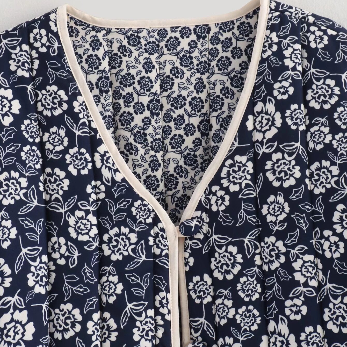 Chaqueta reversible de algodón con estampado - Elegante prenda exterior para mujer KUN-00020