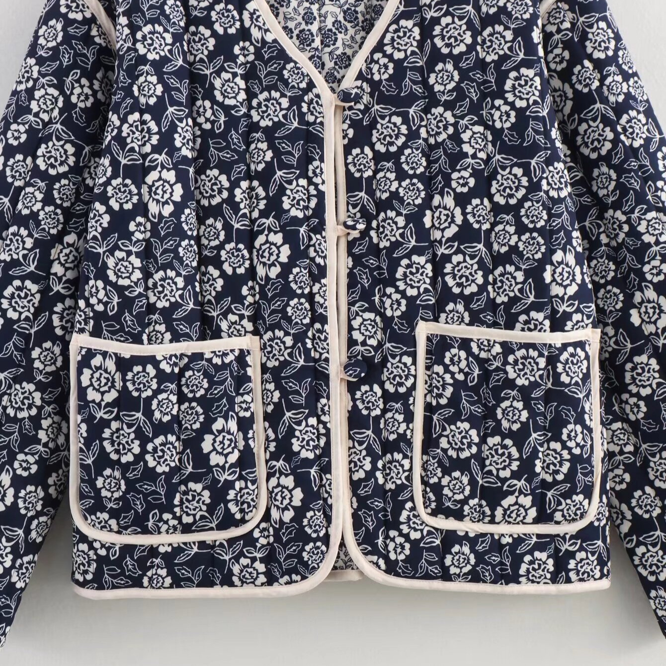 Chaqueta reversible de algodón con estampado - Elegante prenda exterior para mujer KUN-00020