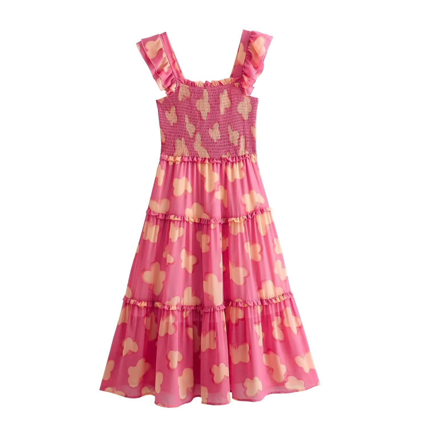 Vestido de verano elegante clásico con tirantes para mujer KUN-00134