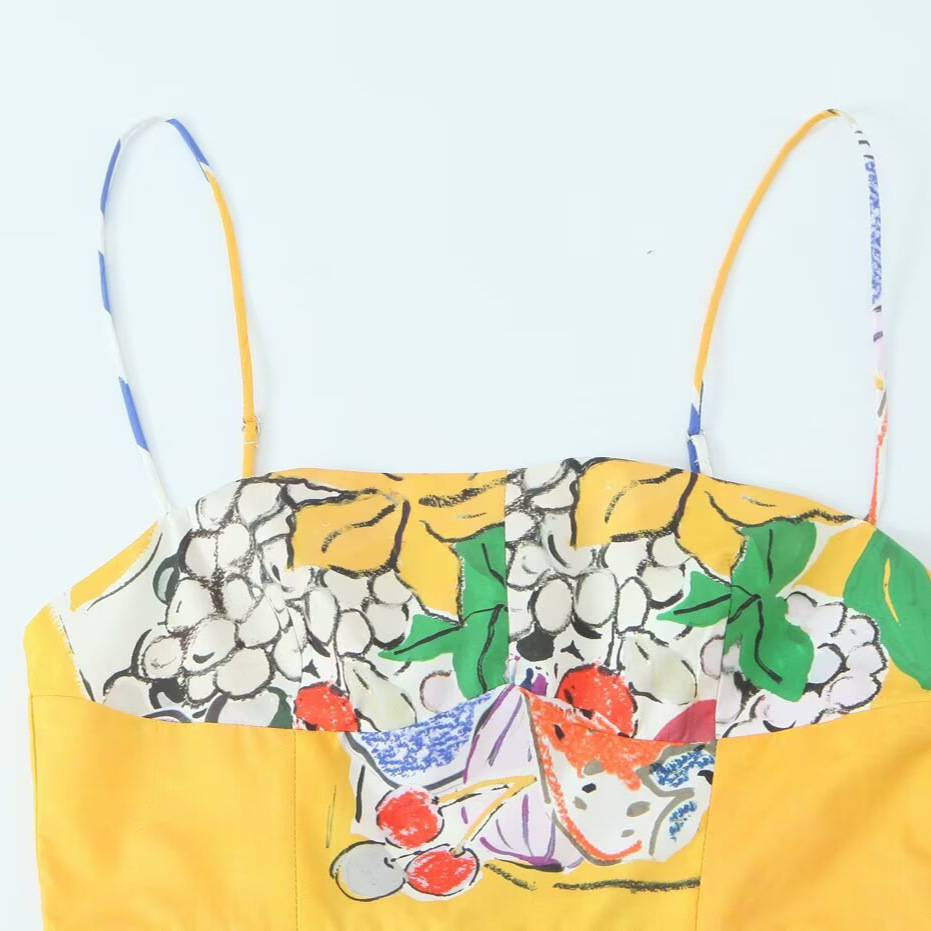 Cotton Fruit Print Dress - Chic Classic Versatile KUN-00121