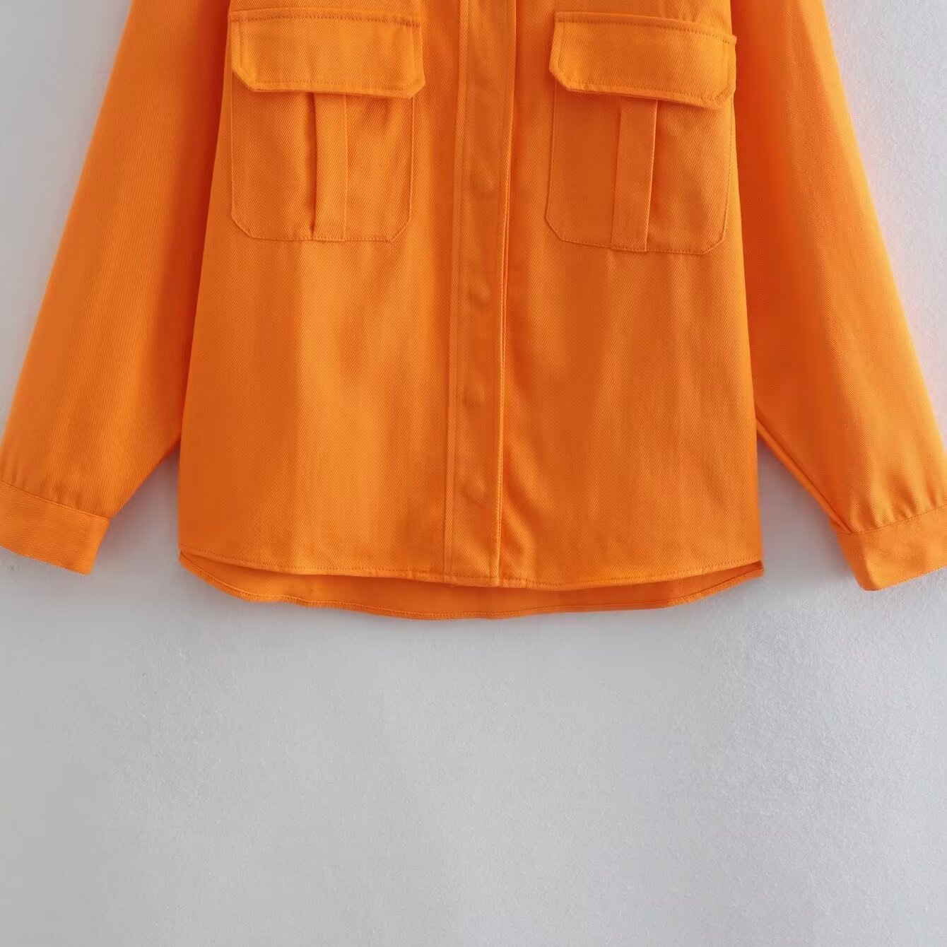 Veste en jean orange oversize, style décontracté chic KUN-00162