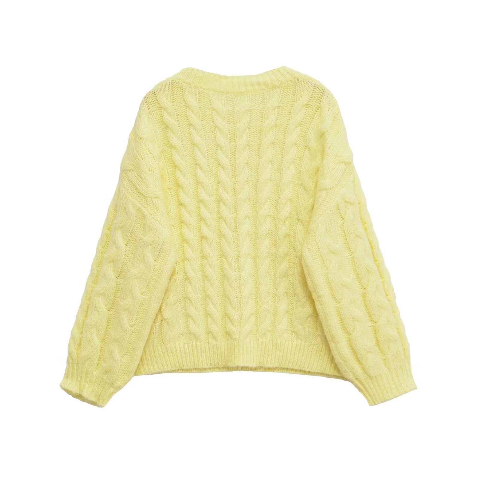 Knit Sweater Chunky Cable Knit Pullover KUN-00007