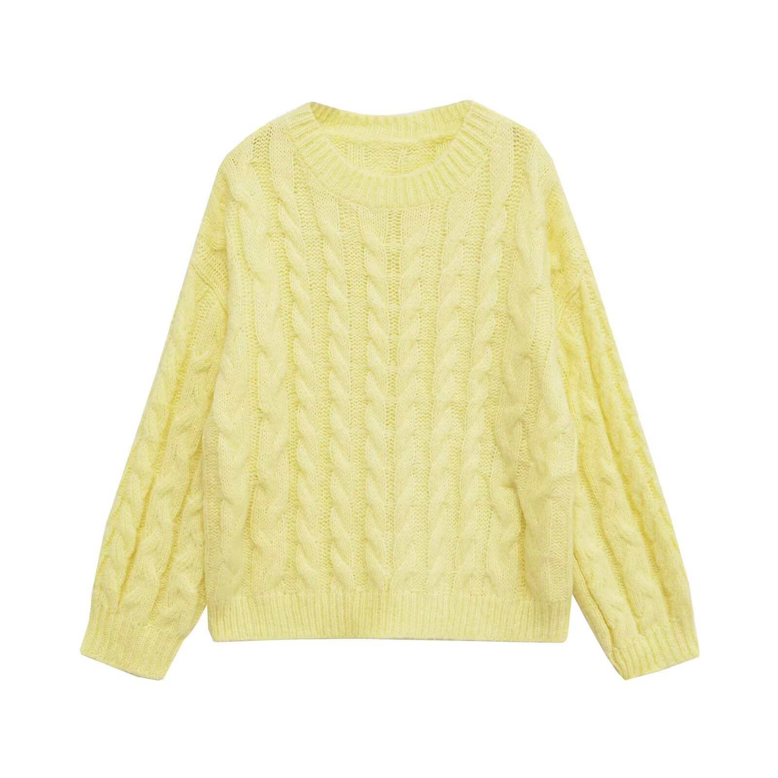 Knit Sweater Chunky Cable Knit Pullover KUN-00007