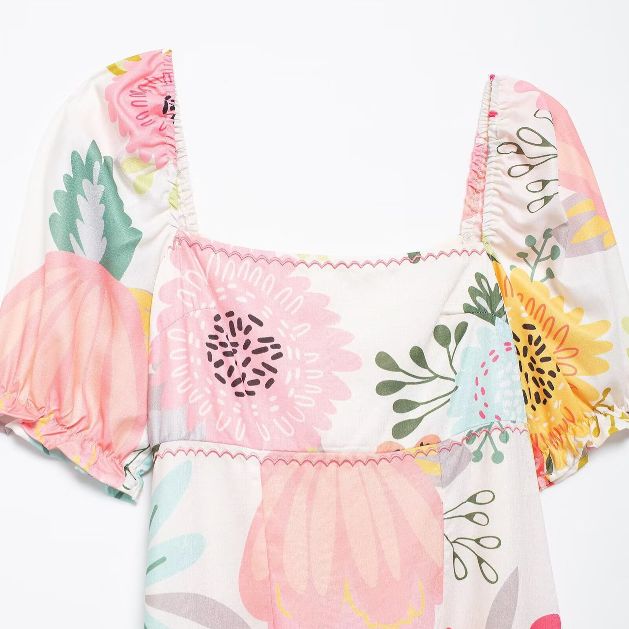 Vestido casual con bordado floral para mujer, elegante y clásico KUN-00100