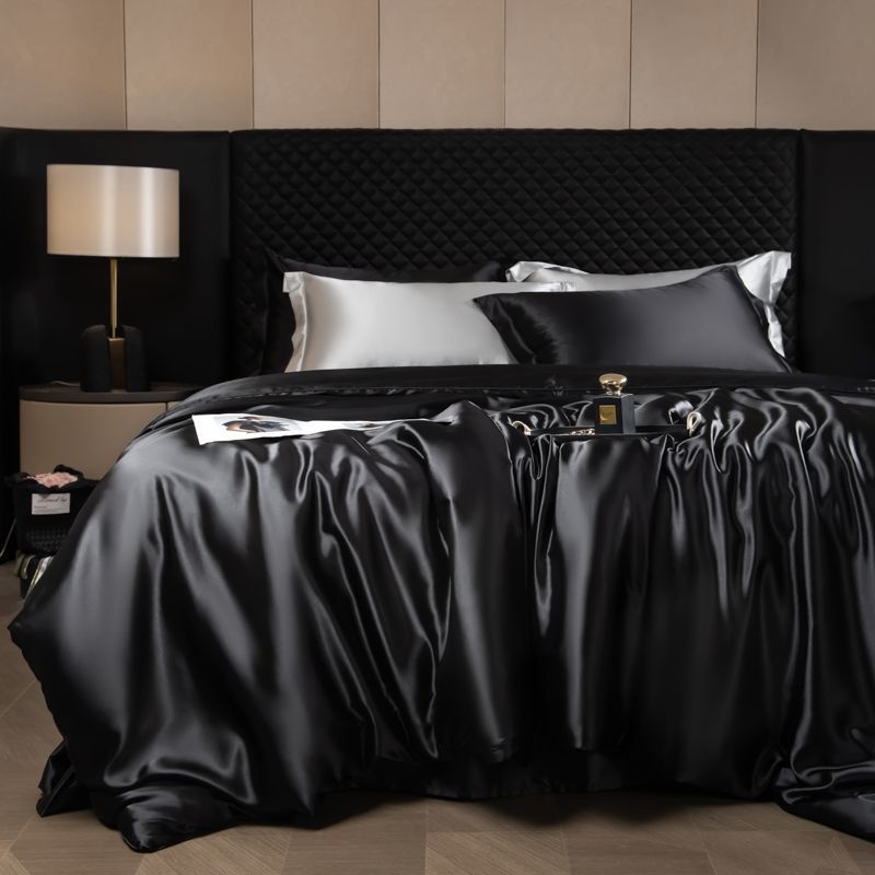 Luxury Mulberry Silk 4-Piece Bedding Set - Premium Soft Satin Duvet Cover