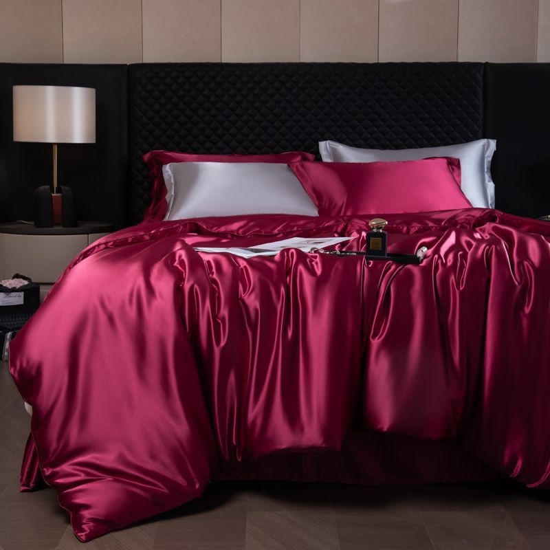Luxury Mulberry Silk 4-Piece Bedding Set - Premium Soft Satin Duvet Cover