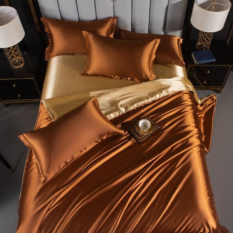 Luxury Mulberry Silk 4-Piece Bedding Set - Premium Soft Satin Duvet Cover