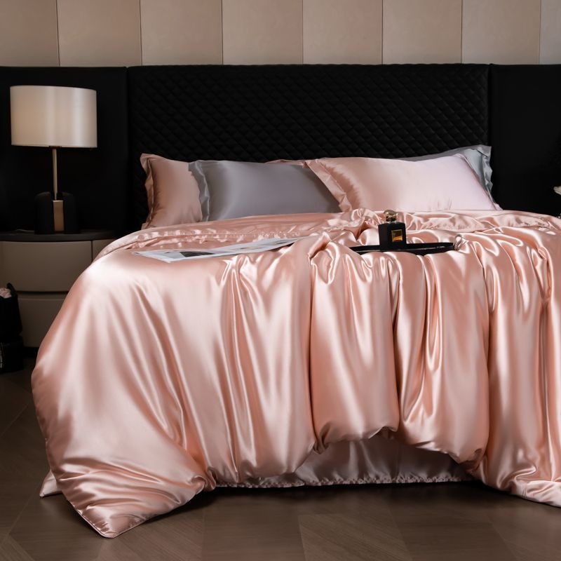 Luxury Mulberry Silk 4-Piece Bedding Set - Premium Soft Satin Duvet Cover
