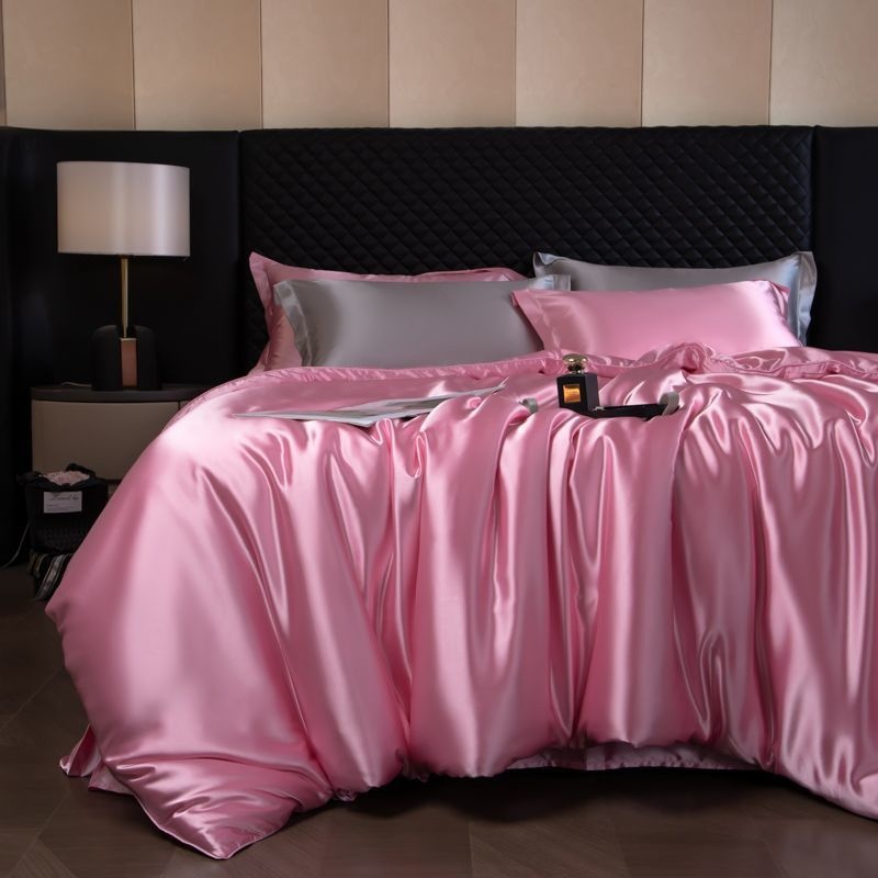 Luxury Mulberry Silk 4-Piece Bedding Set - Premium Soft Satin Duvet Cover