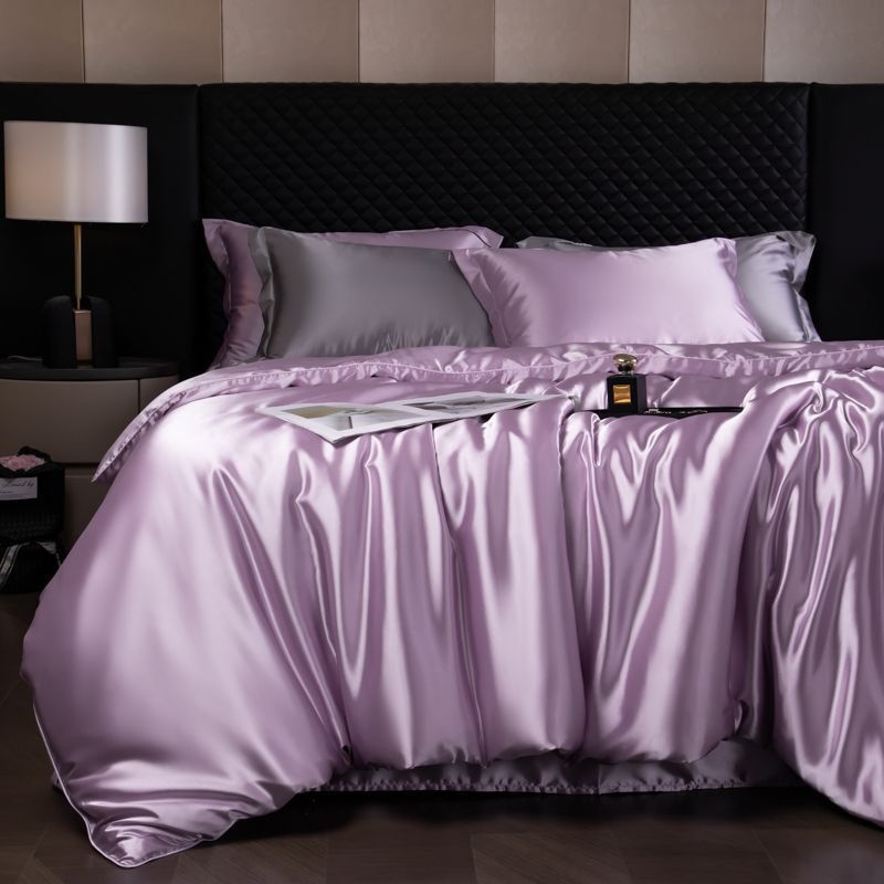 Luxury Mulberry Silk 4-Piece Bedding Set - Premium Soft Satin Duvet Cover