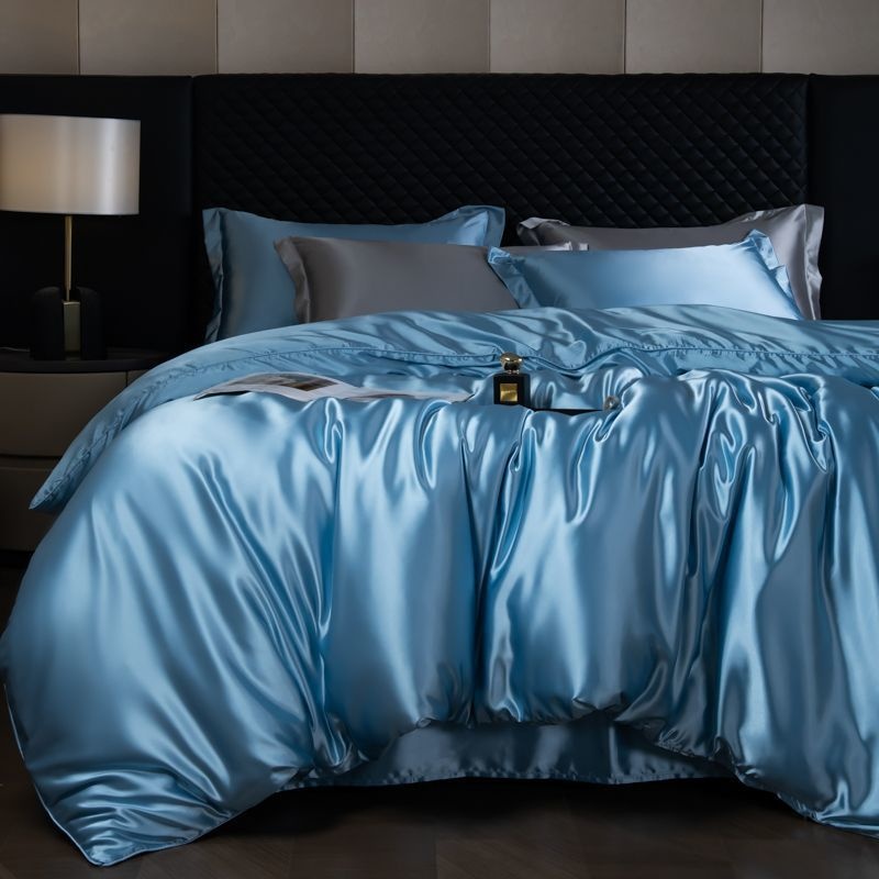 Luxury Mulberry Silk 4-Piece Bedding Set - Premium Soft Satin Duvet Cover