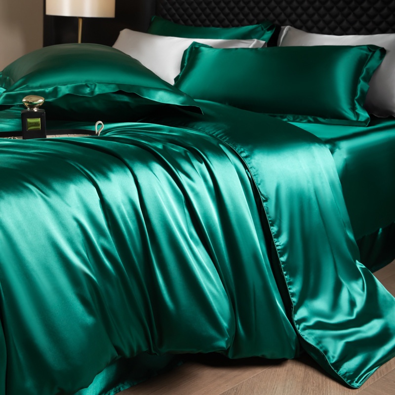 Luxury Mulberry Silk 3-Piece Bedding - Premium Soft Satin Duvet Cover & Pillowcase Set