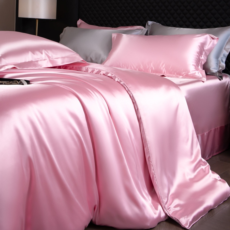 Luxury Mulberry Silk 3-Piece Bedding - Premium Soft Satin Duvet Cover & Pillowcase Set