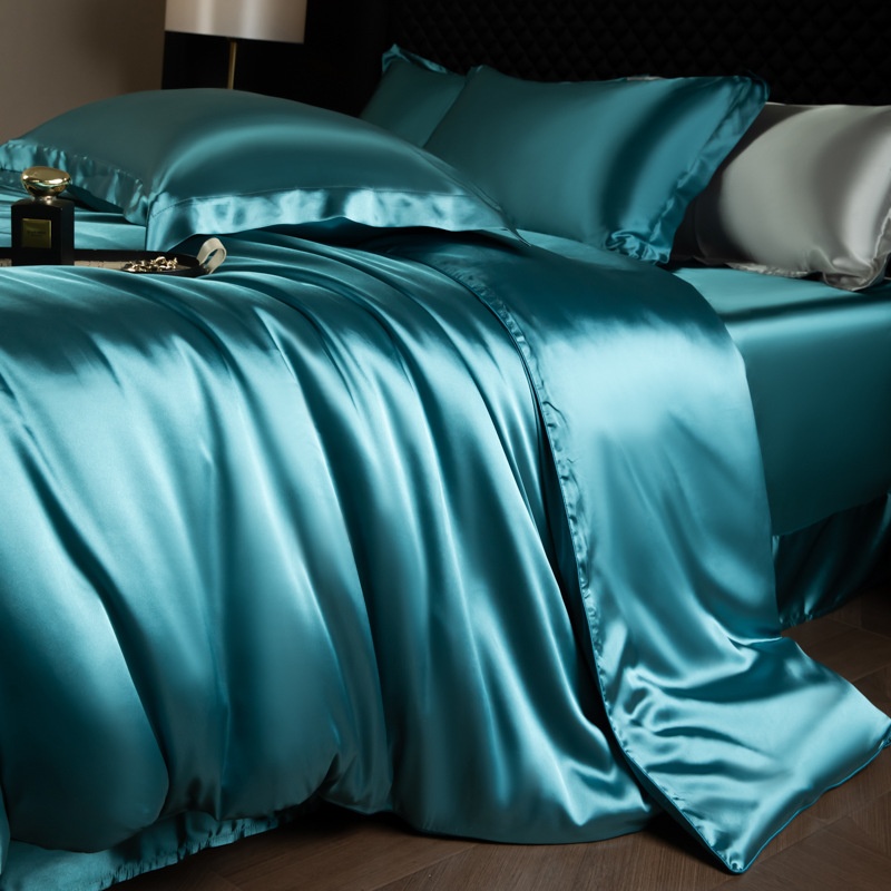 Luxury Mulberry Silk 3-Piece Bedding - Premium Soft Satin Duvet Cover & Pillowcase Set