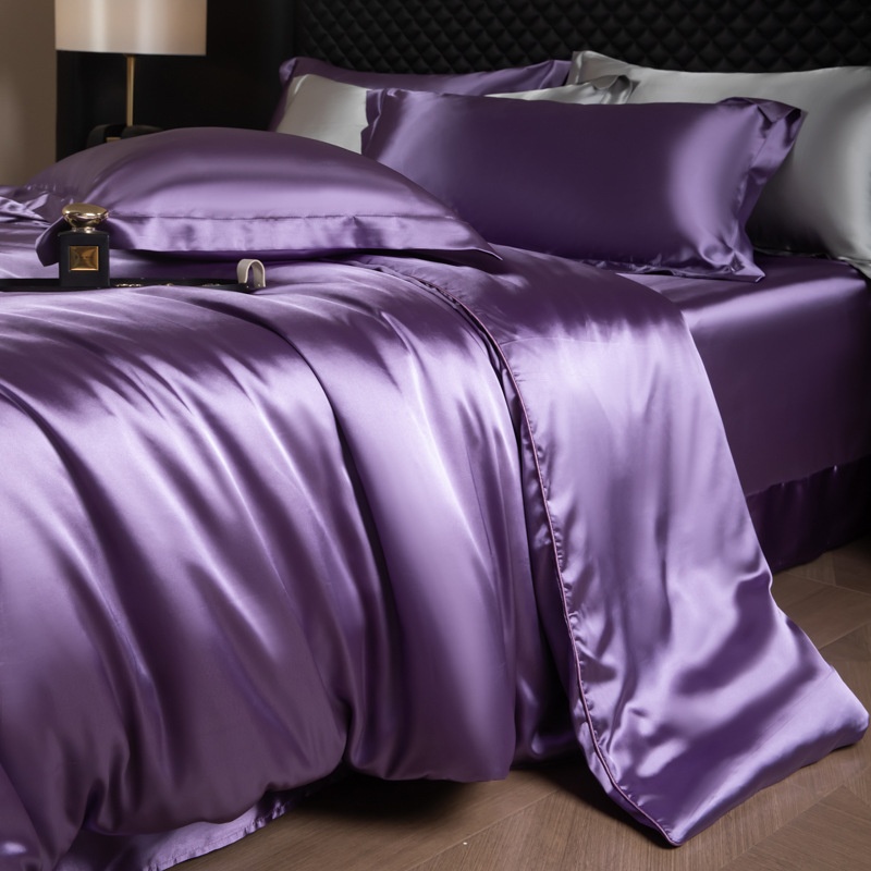 Luxury Mulberry Silk 3-Piece Bedding - Premium Soft Satin Duvet Cover & Pillowcase Set