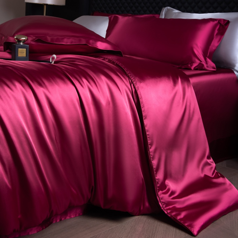 Luxury Mulberry Silk 3-Piece Bedding - Premium Soft Satin Duvet Cover & Pillowcase Set
