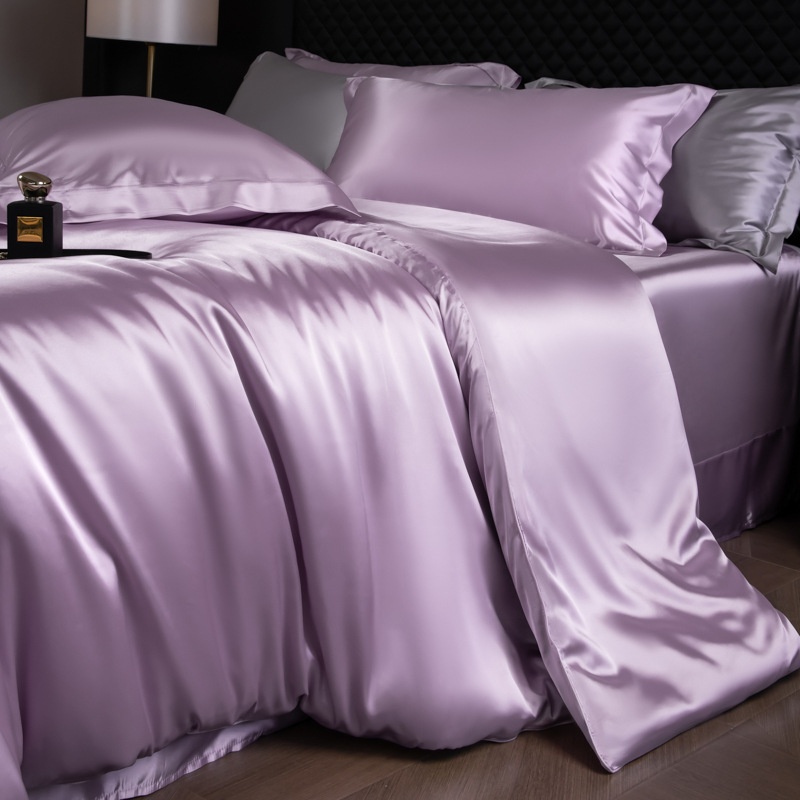 Luxury Mulberry Silk 3-Piece Bedding - Premium Soft Satin Duvet Cover & Pillowcase Set