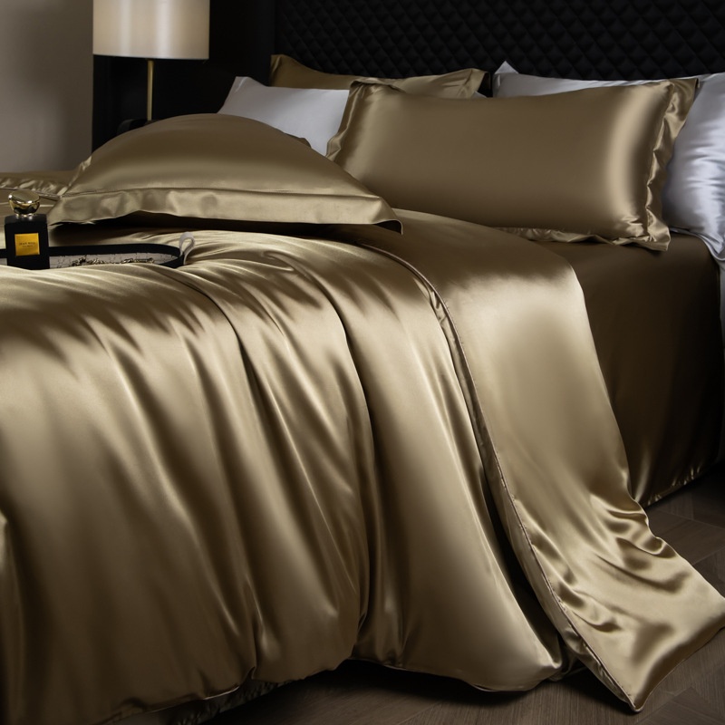 Luxury Mulberry Silk 3-Piece Bedding - Premium Soft Satin Duvet Cover & Pillowcase Set