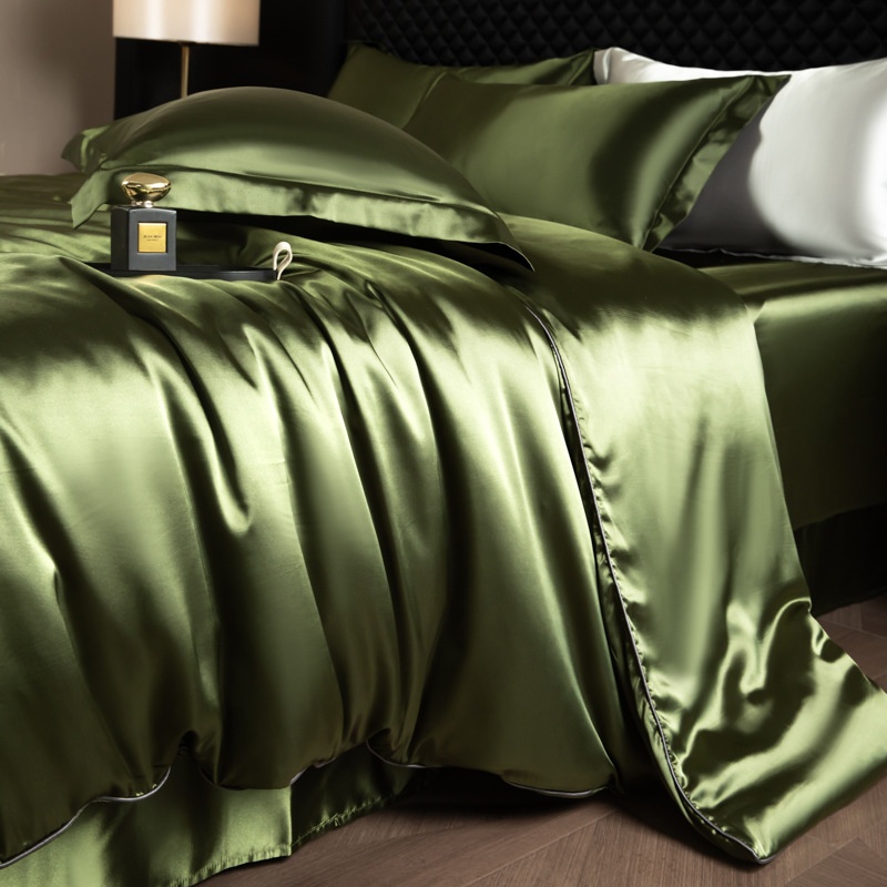 Luxury Mulberry Silk 3-Piece Bedding - Premium Soft Satin Duvet Cover & Pillowcase Set