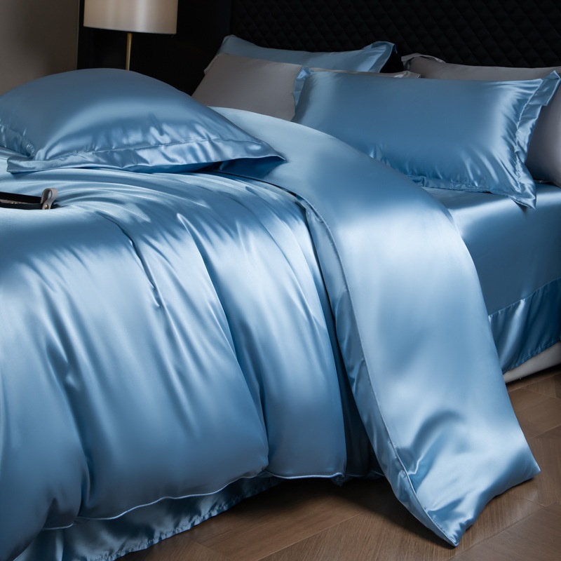 Luxury Mulberry Silk 3-Piece Bedding - Premium Soft Satin Duvet Cover & Pillowcase Set