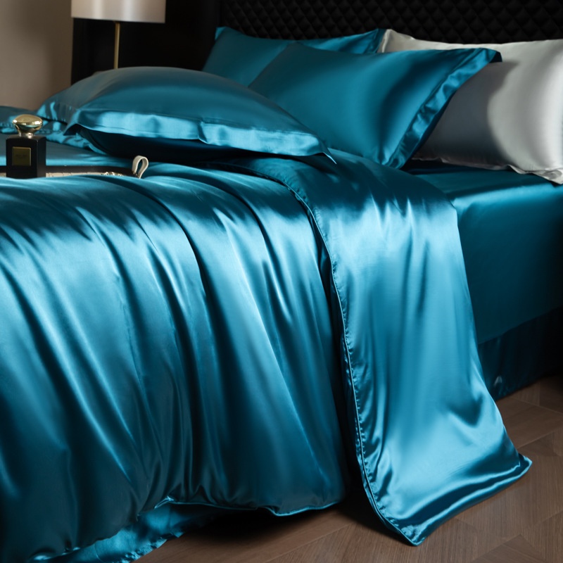 Luxury Mulberry Silk 3-Piece Bedding - Premium Soft Satin Duvet Cover & Pillowcase Set