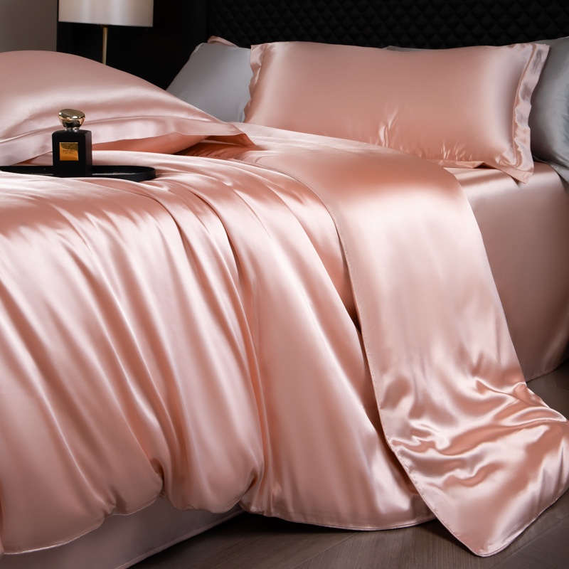 Luxury Mulberry Silk 3-Piece Bedding - Premium Soft Satin Duvet Cover & Pillowcase Set