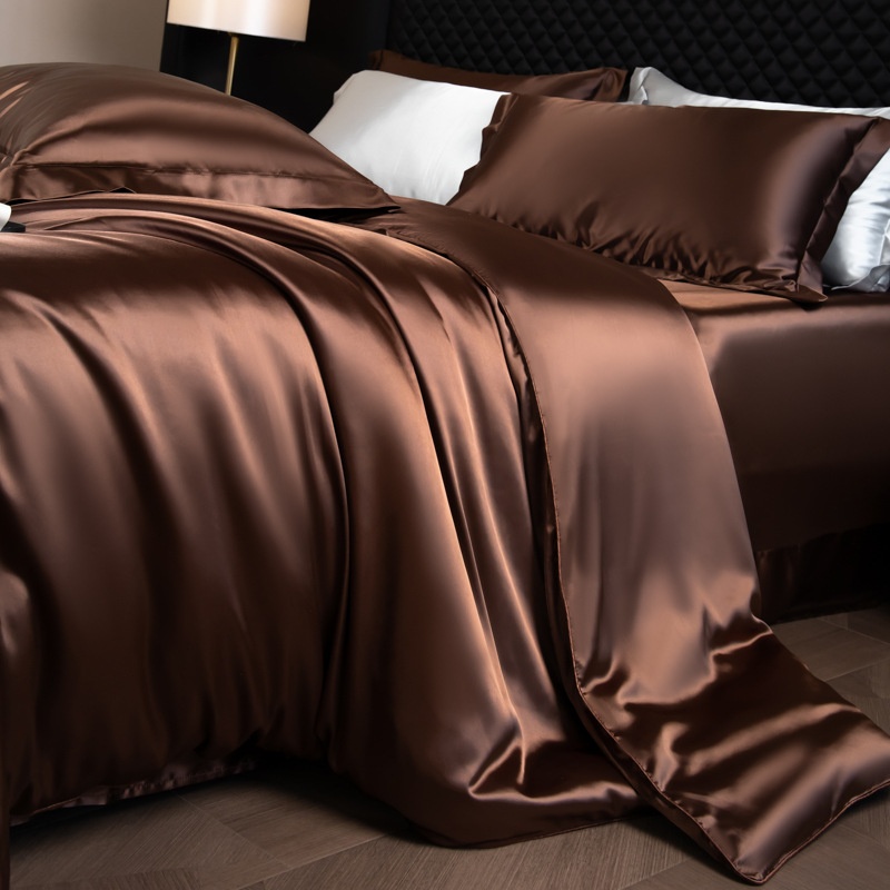 Luxury Mulberry Silk 3-Piece Bedding - Premium Soft Satin Duvet Cover & Pillowcase Set