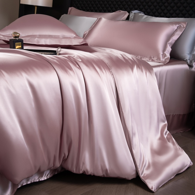 Luxury Mulberry Silk 3-Piece Bedding - Premium Soft Satin Duvet Cover & Pillowcase Set