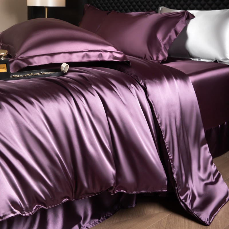 Luxury Mulberry Silk 3-Piece Bedding - Premium Soft Satin Duvet Cover & Pillowcase Set