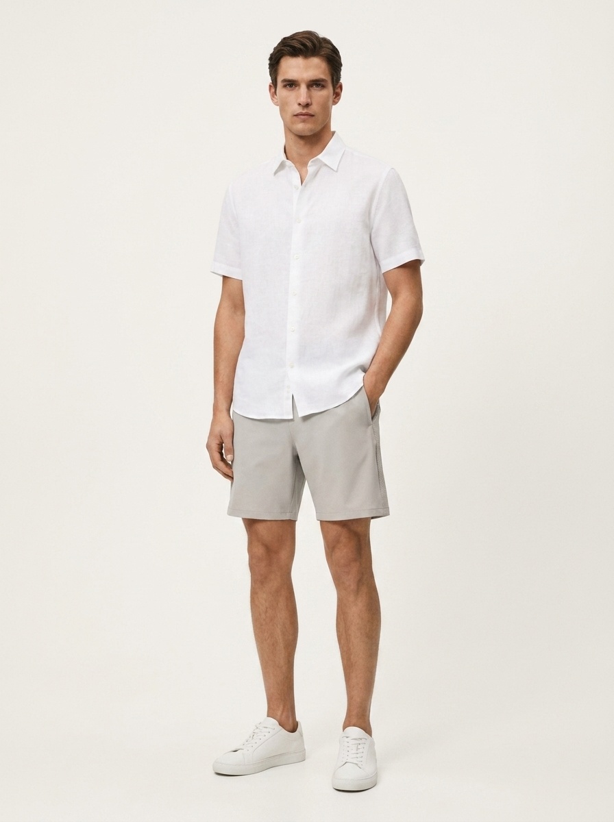 Pantaloncini sportivi da uomo in tessuto Teflon ad asciugatura rapida con tasche con cerniera.